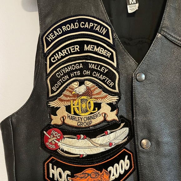 Harley-Davidson Patches and Pins Leather Vest Size Medium - Picture 4 of 9
